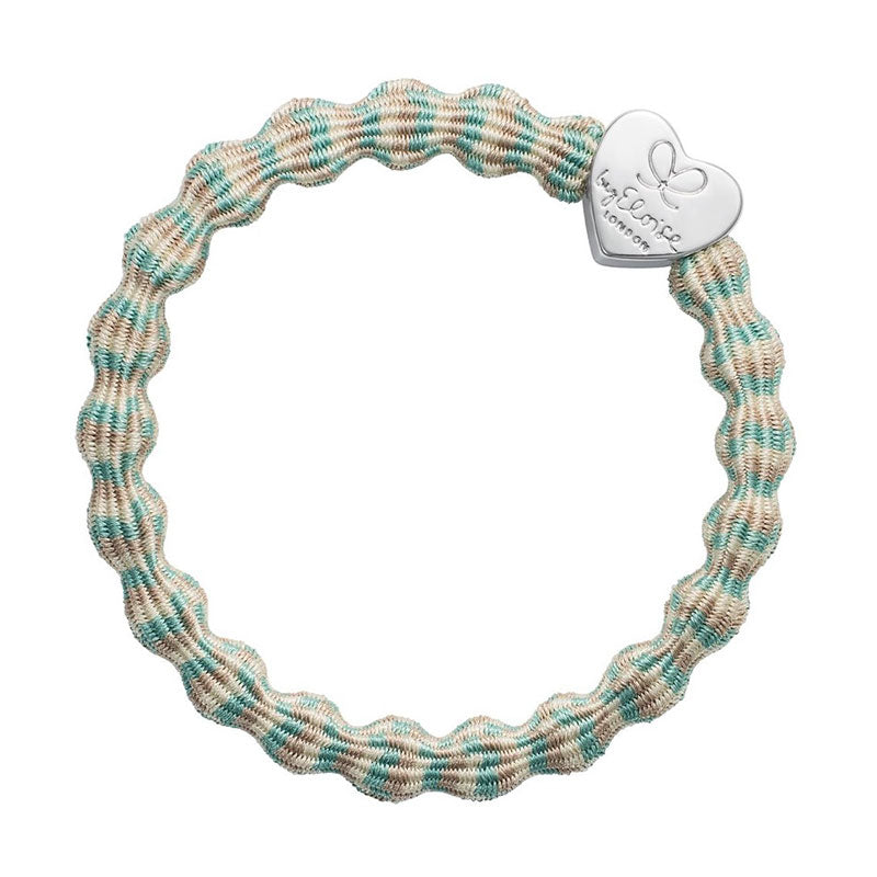 Metallic Silver Heart Thin Bangle Band