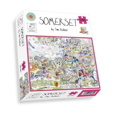 Tim Bulmer 1000 Piece Jigsaw Puzzle - Map of Somerset