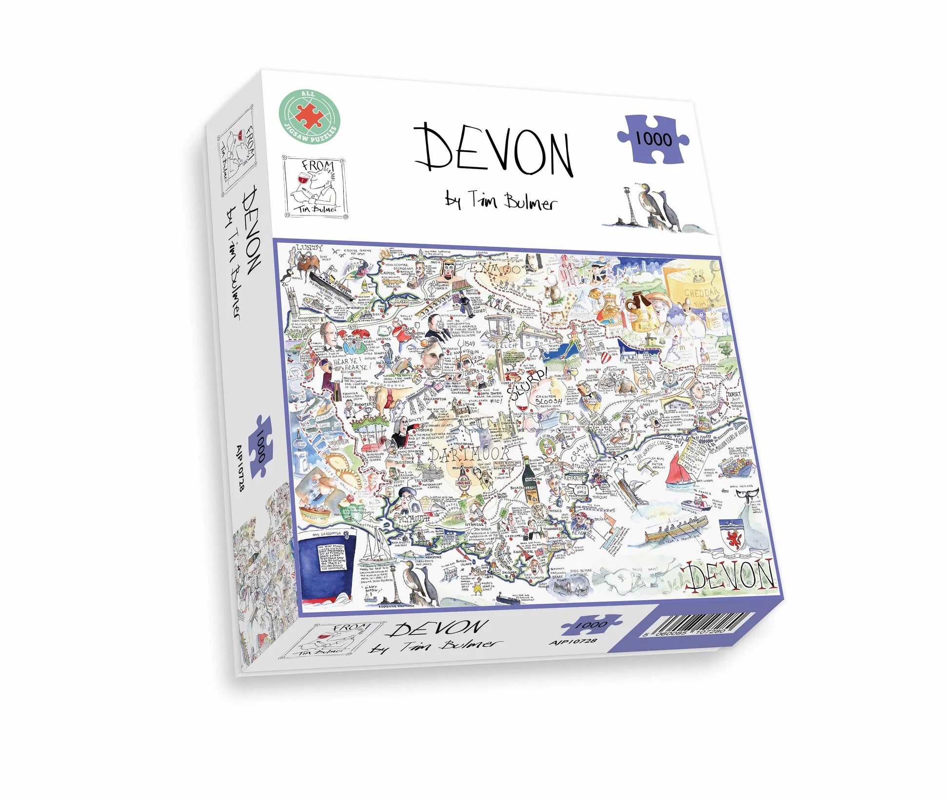 Tim Bulmer 1000 Piece Jigsaw Puzzle - Map of Devon