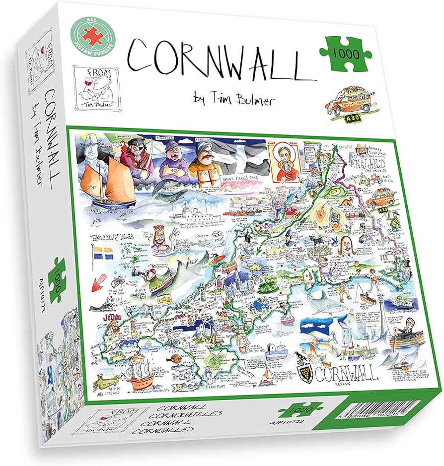 Tim Bulmer 1000 Piece Jigsaw Puzzle - Map of Cornwall
