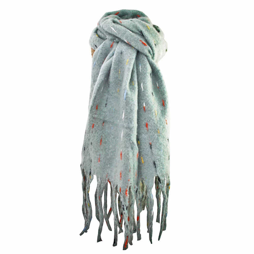 Multi Fleck Scarf - Sage Green