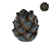 Ceramic Artichoke Blue Tea Light Holder