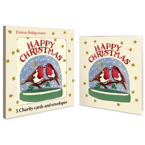 Pack of 5 Emma Bridgewater Christmas Cards - Happy Christmas Snowglobe