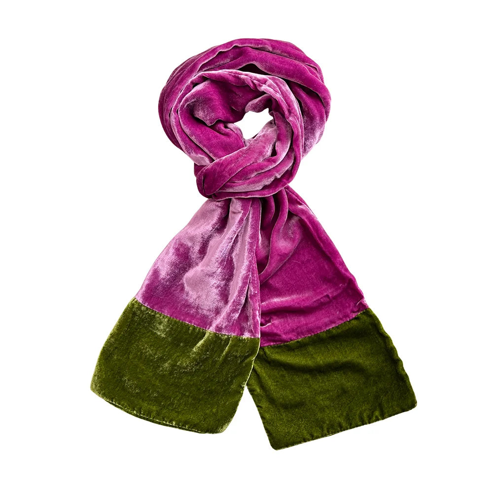 Velvet Scarf with Contrast Ends