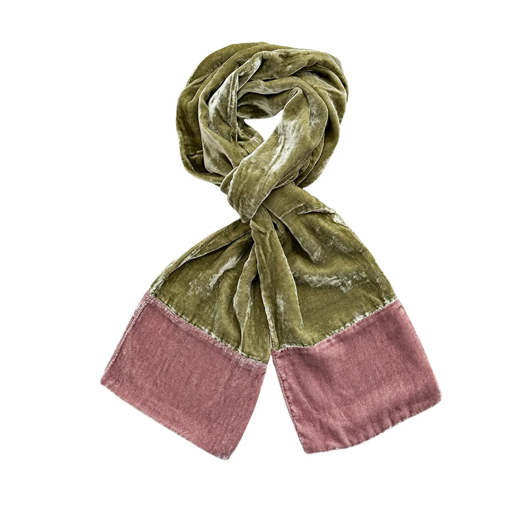 Velvet Scarf with Contrast Ends