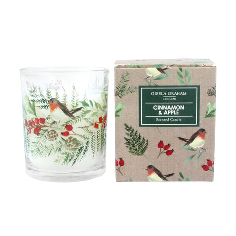 Small Robin and Rosehips Boxed Scented  Candle