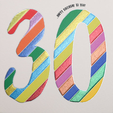 30th Birthday - Polka Stripe