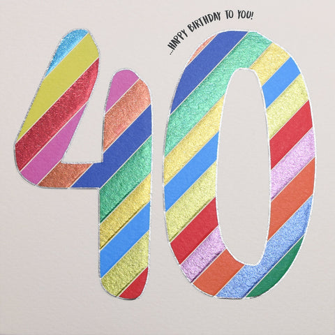 40th Birthday - Polka Stripe
