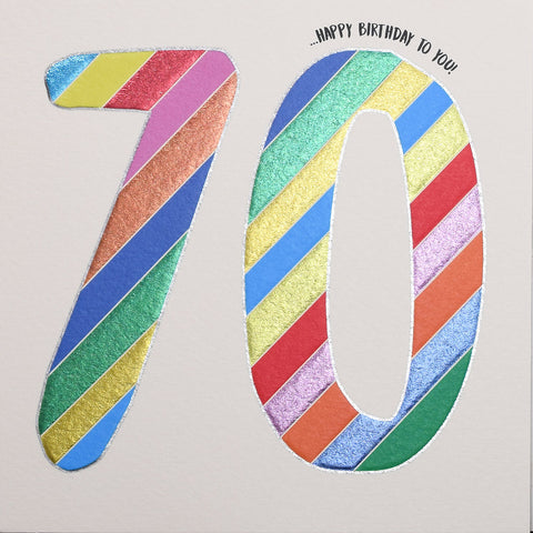 70th Birthday - Polka Stripe