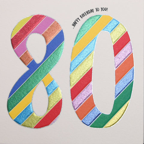 80th Birthday - Polka Stripe