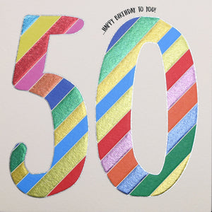 50th Birthday - Polka Stripe