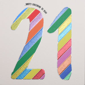 21st Birthday - Polka Stripe