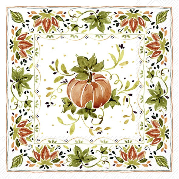 Lunch Napkins - Pumpkins with Ornaments