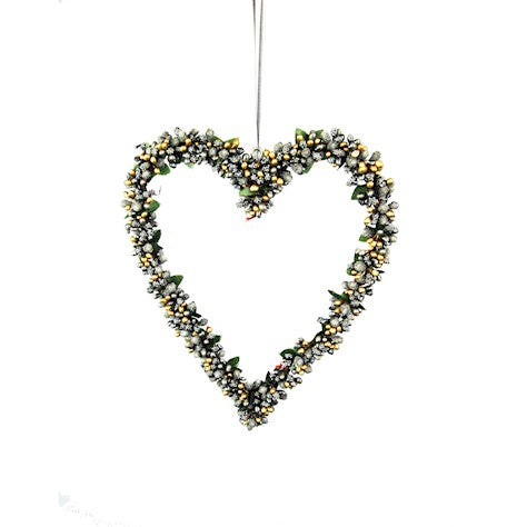 Green / Gold Berry Heart - 25cm