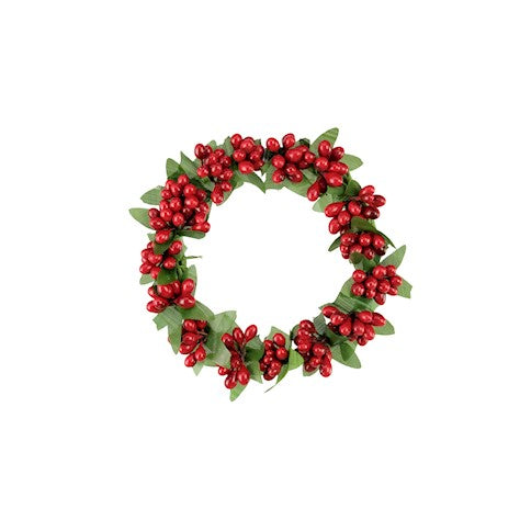 Red / Green Berry Candle Ring - 7.5cm