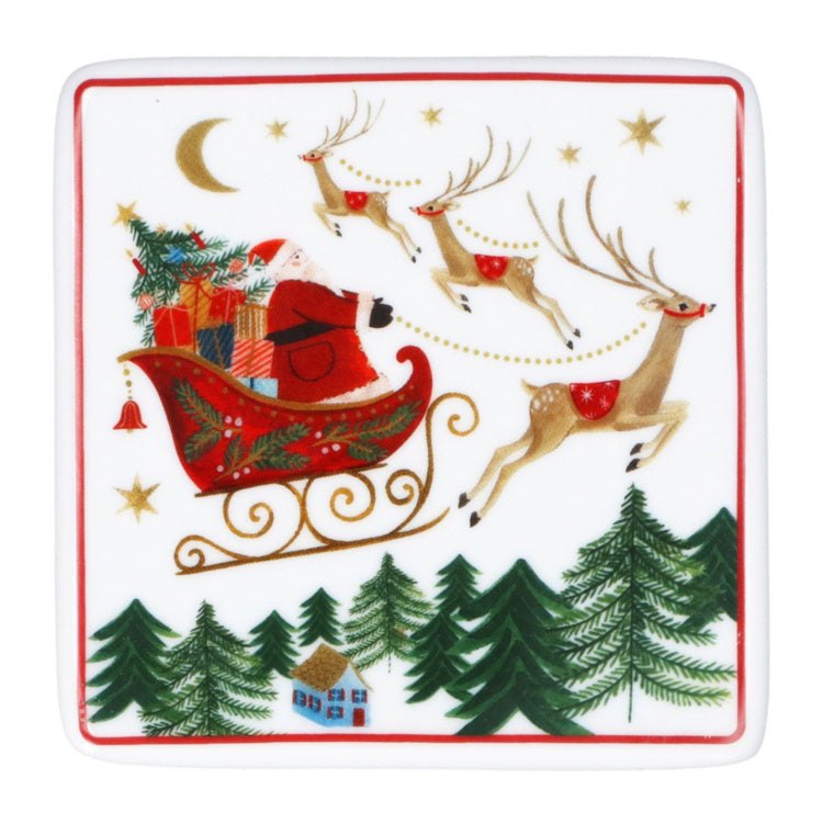 Nostalgia Sleigh Porcelain Coaster