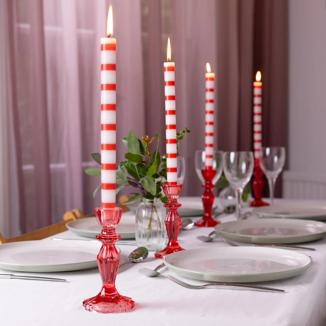Striped Dinner Candle