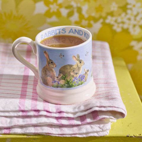 Emma Bridgewater Blue Rabbits & Kits 1/2 Pint Mug