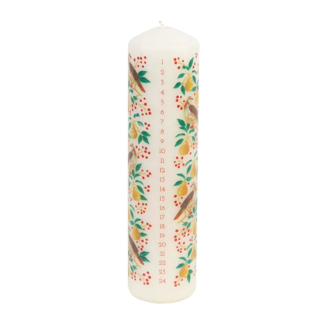 Advent Pillar Candle - Partridge