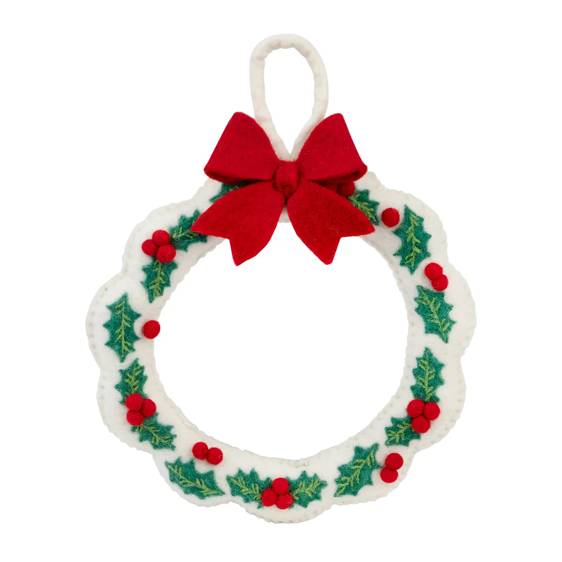 Holly Felt Wreath