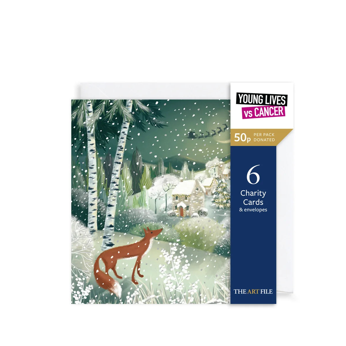 Charity Christmas Card Pack - Fox & Snowy Village