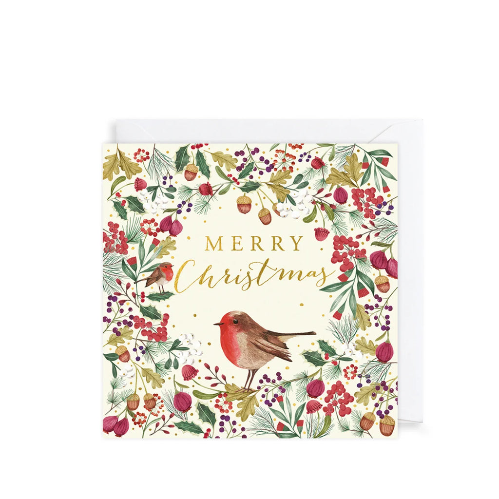 Charity Christmas Card Pack - Robin & Berries