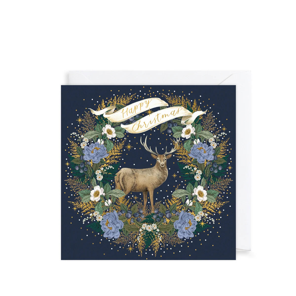 Charity Christmas Card Pack - Christmas Stag & Wreath