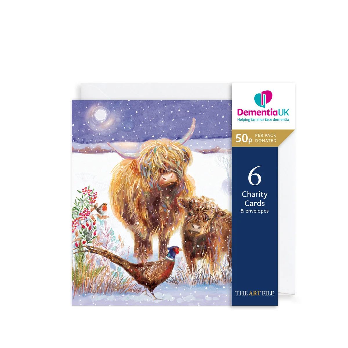 Charity Christmas Card Pack - Highland Cattle