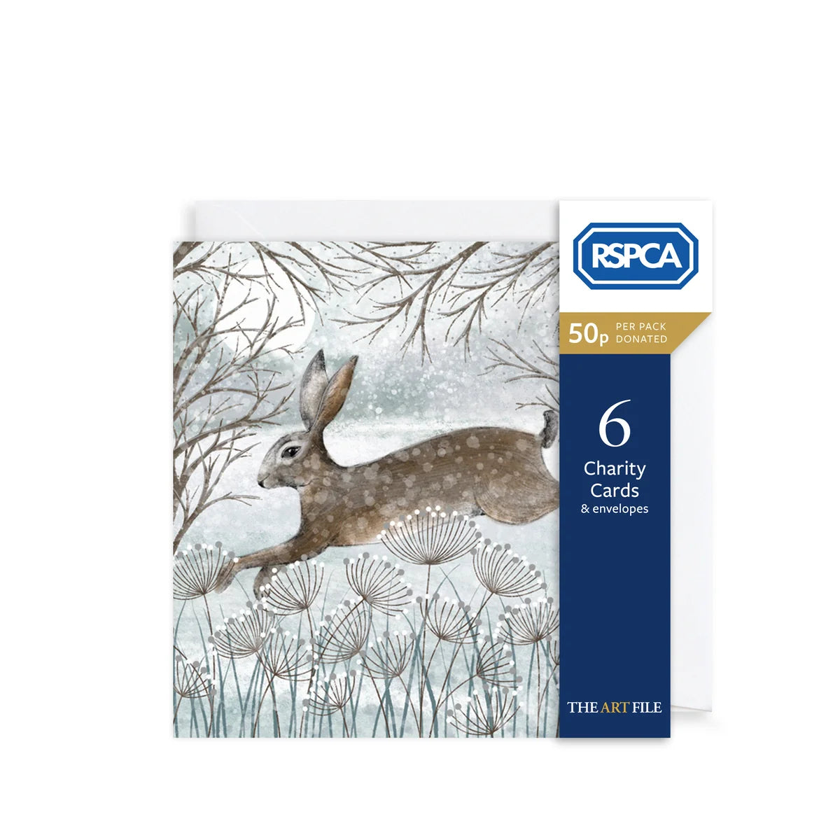 Charity Christmas Card Pack - Frosty Field & Hare