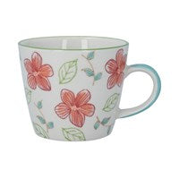 Coral Hibiscus Stoneware Mug