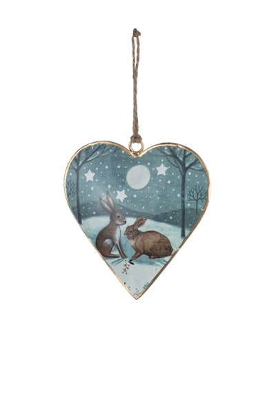 Heart with Rabbits & Moon