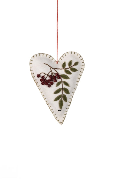 Felt Heart with Bead Berries