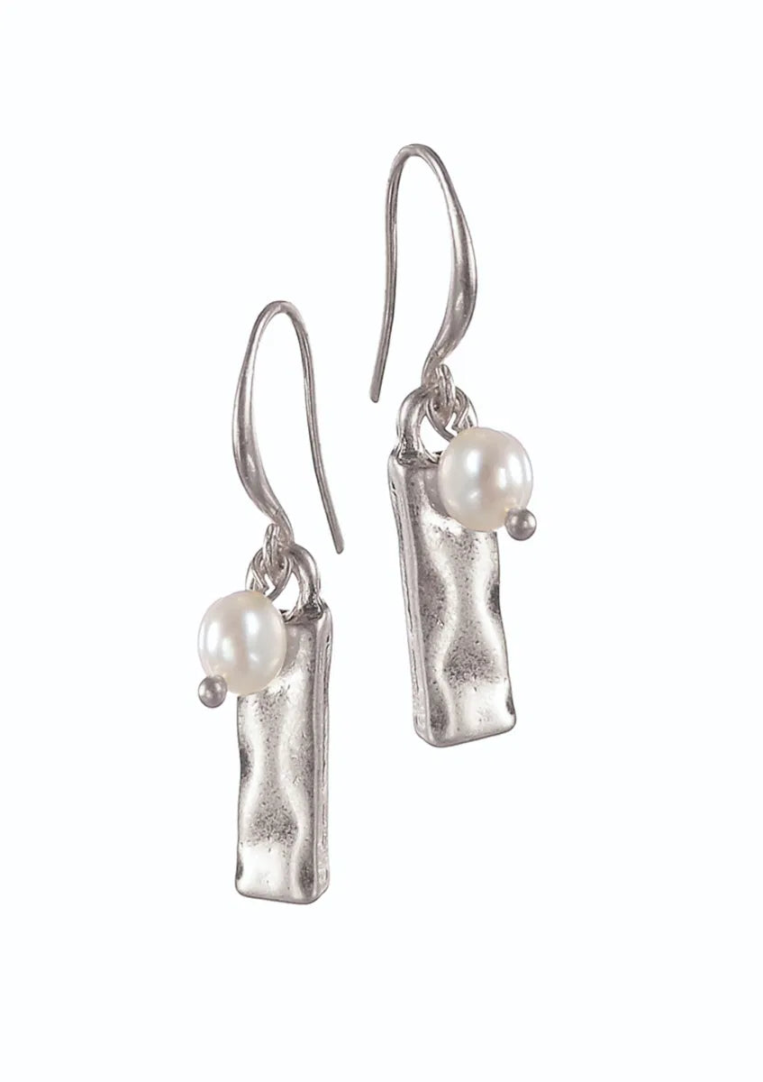 Natural Pearl Studs with Tab Drops