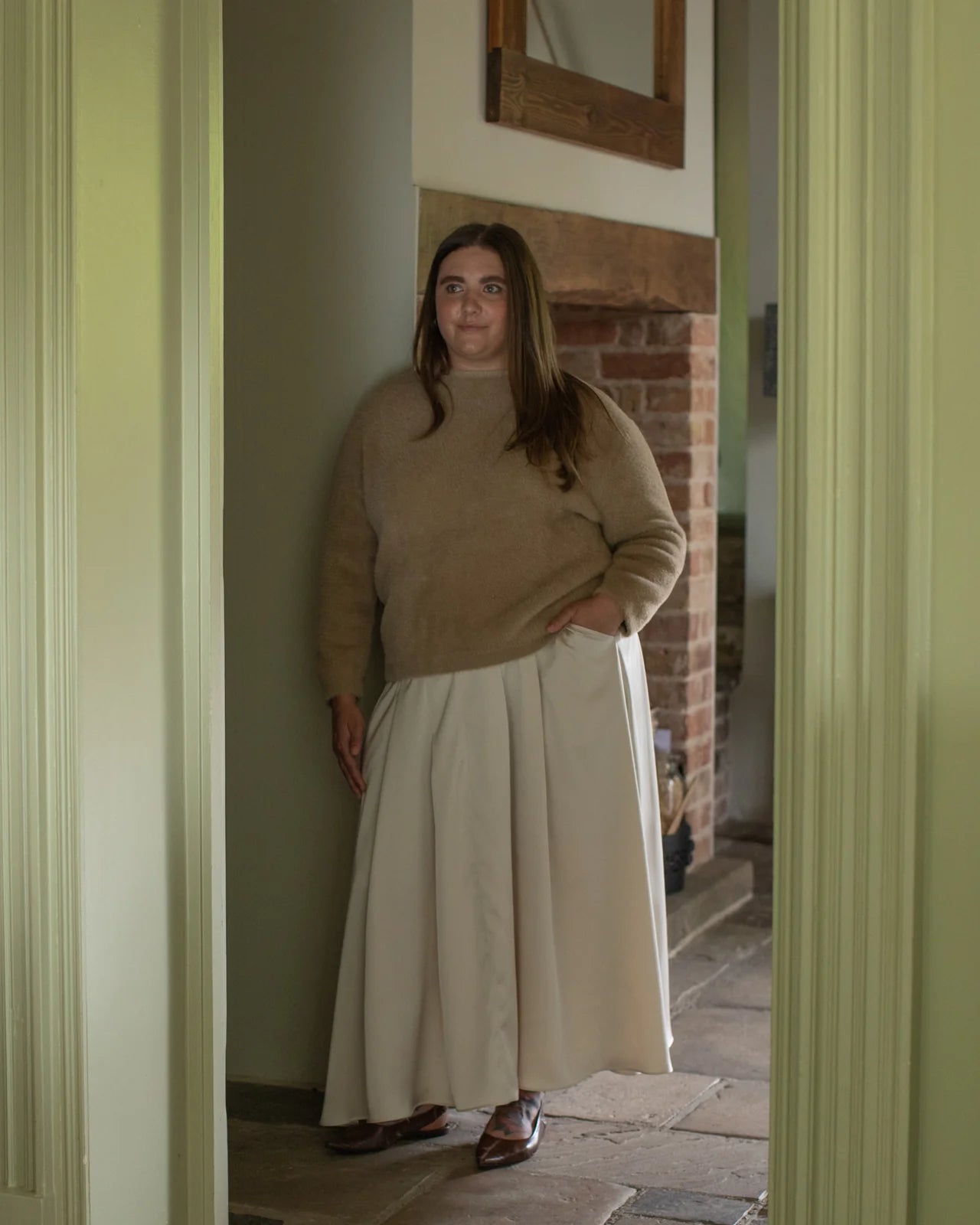 Audrey Skirt - Champagne Satin