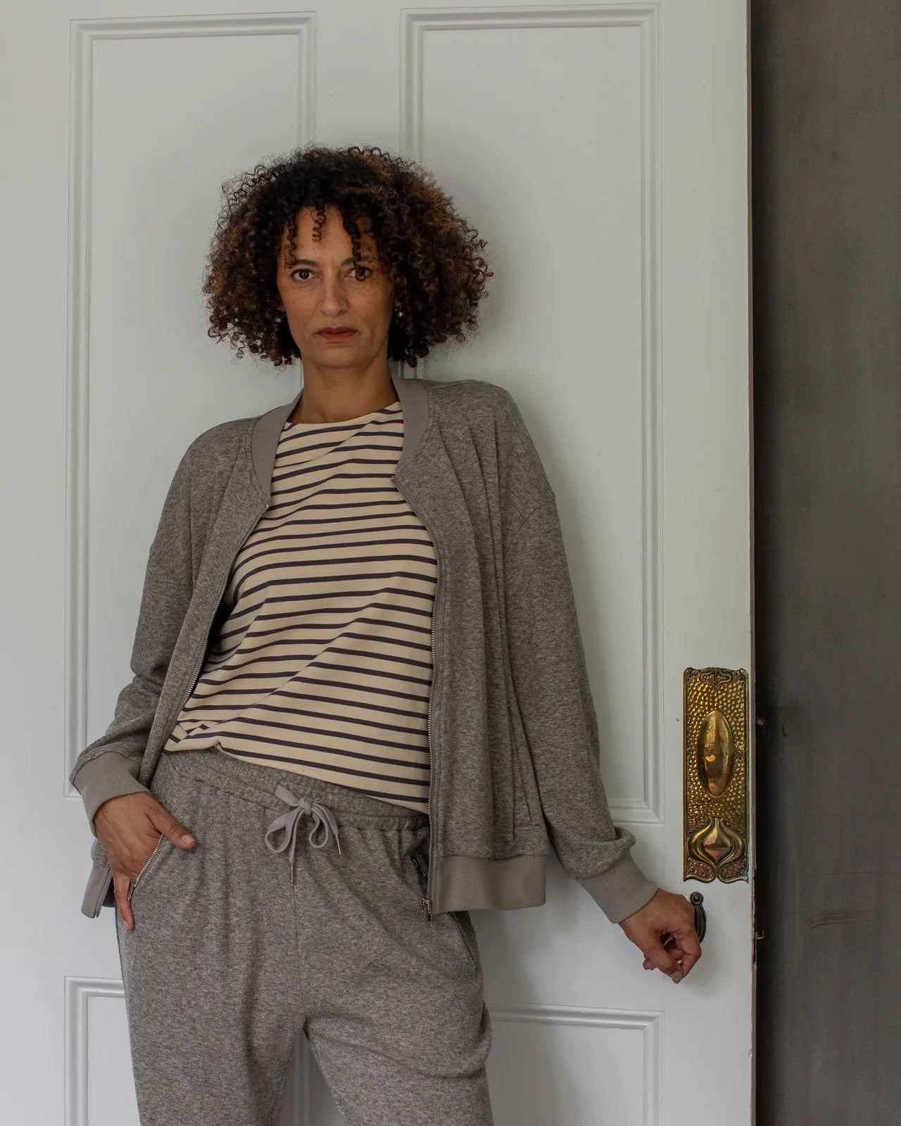 Fleur T-Shirt - Grey/Cream