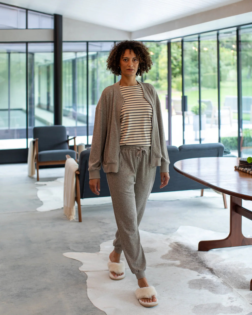 Fleur T-Shirt - Grey/Cream