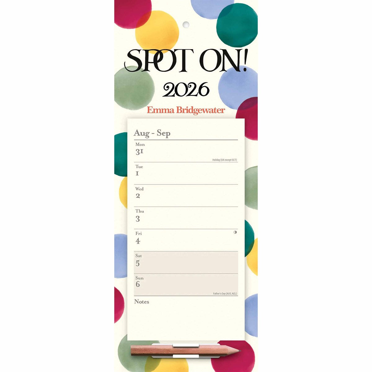 Emma Bridgewater Spots Slim Calendar 2026