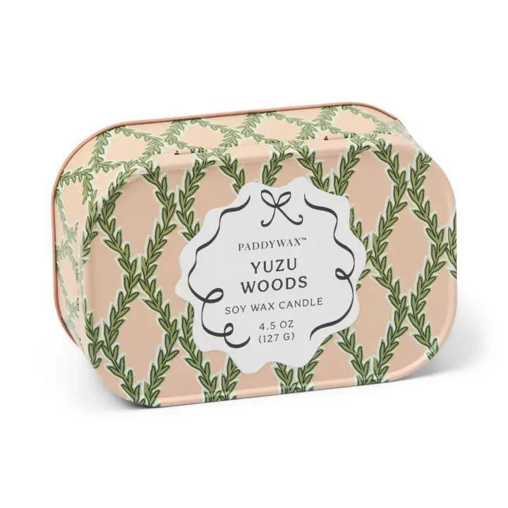Bistro Printed Tin Candle - Yuzu Woods