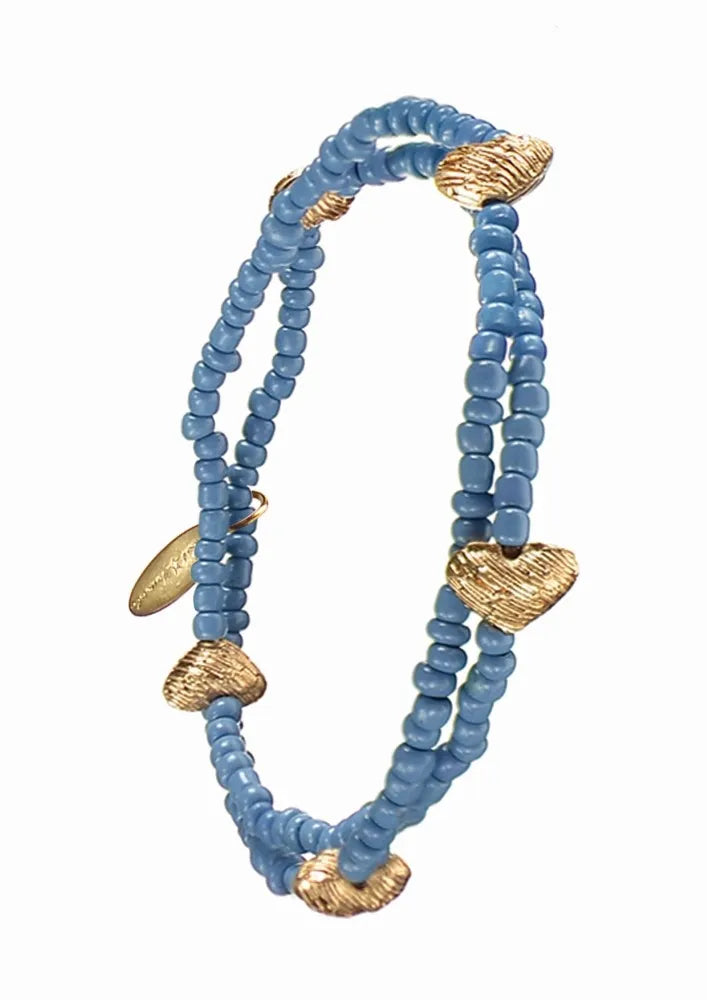Double Seed Bead with Captured Heart Necklace