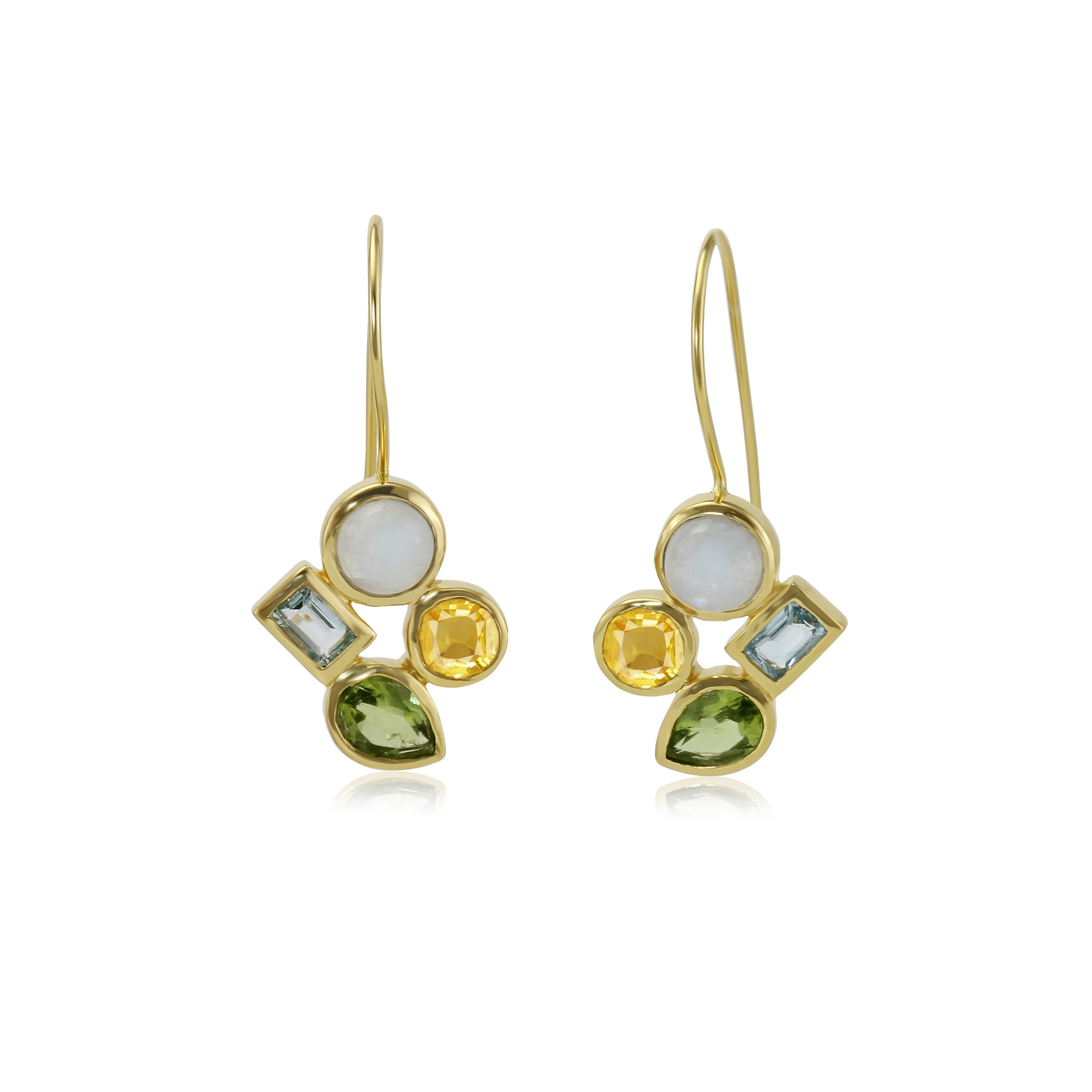 18k Gold Plated Gemstone Earrings