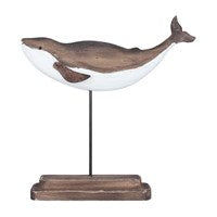 Rustic Whale on Plinth