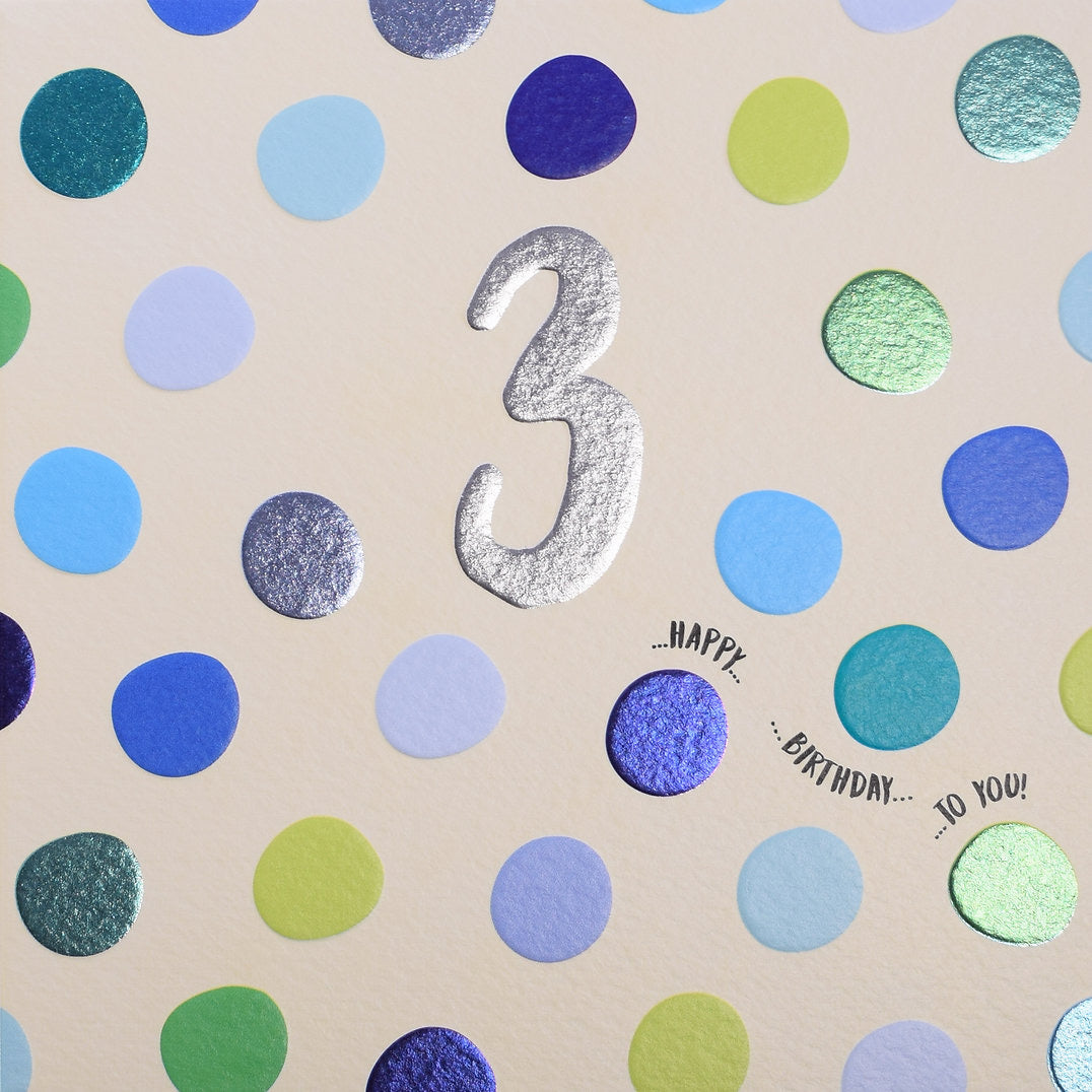 3rd Birthday - Blue Polka Dot