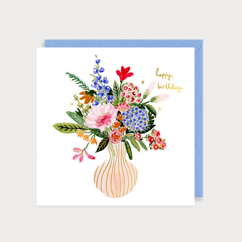 Happy Birthday - Vase Of Flowers