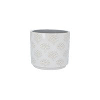 Ceramic Artichoke Plant Pot Cover - White