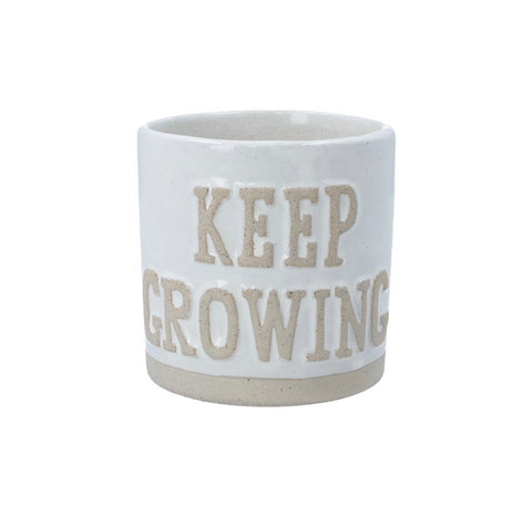 Ceramic Plant Pot Cover - Keep Growing
