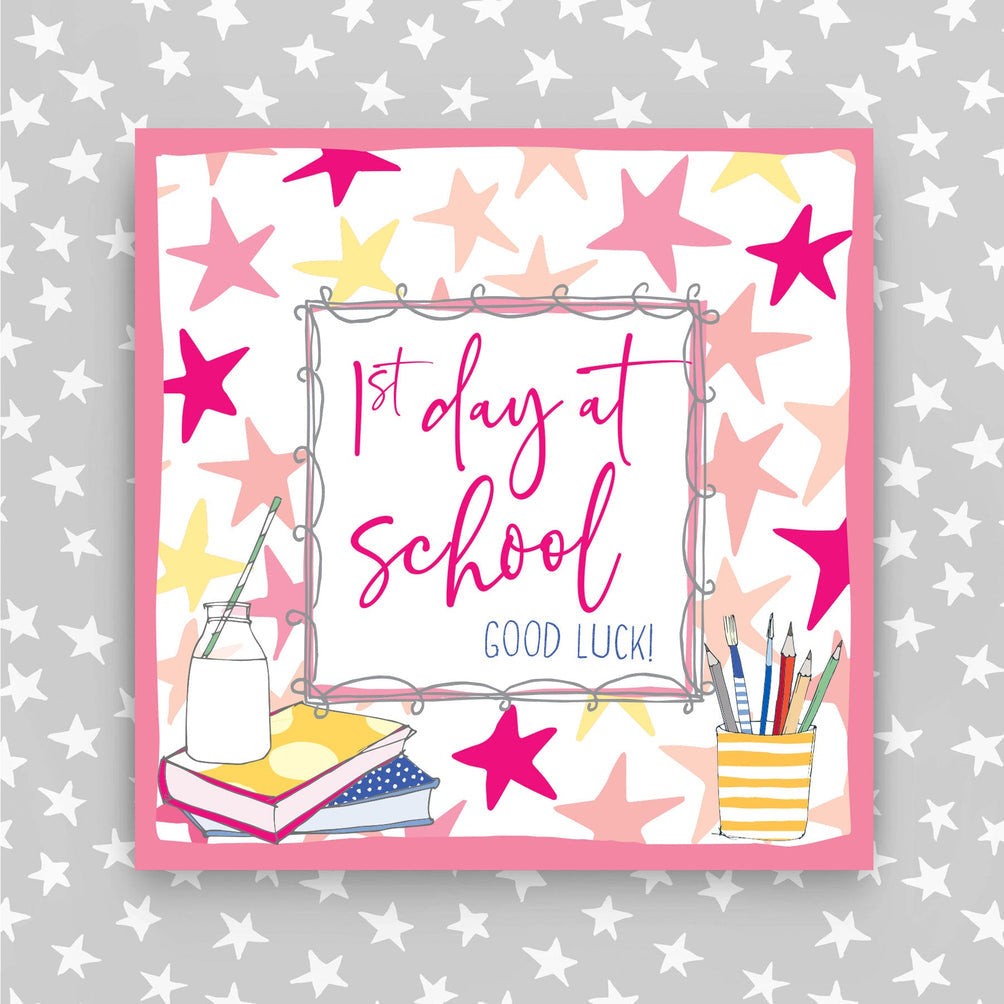 1st Day At School - Pink Stars