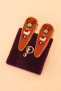 Embroidered Hair Clips - Art Deco (Pack of 2)