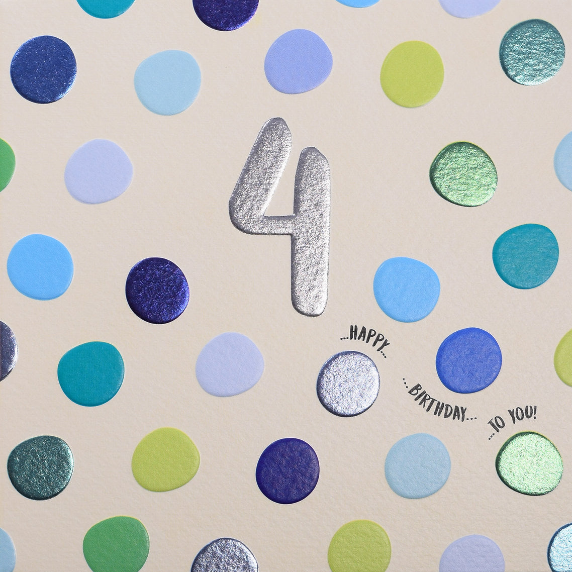 4th Birthday - Blue Polka Dot
