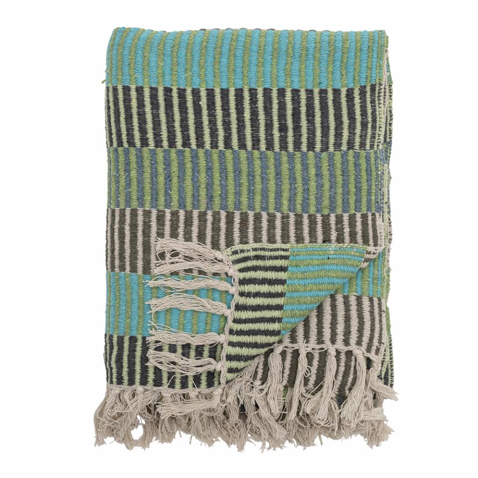 Recycled Cotton Isnel Throw - Blue