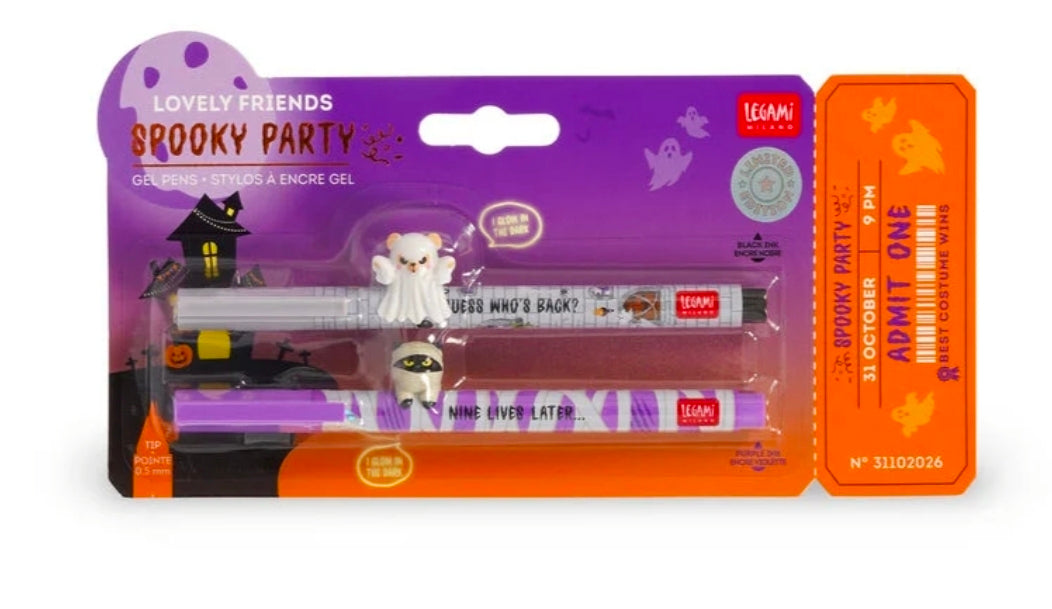 Shake Your Bones, Spooky Party Set of 2 Gel Pens